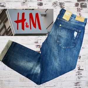 H&M BOYFRIEND LOW WAIST TAPERED LEG JEANS - NWT!